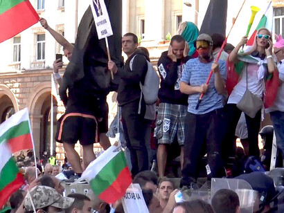 Street demonstrations in Sofia, Bulgaria