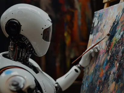 AI-generated art reimagines the creative process through the hand of a virtual artist