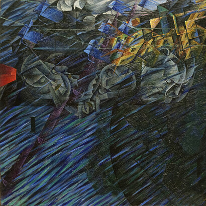 Umberto Boccioni, States of Mind II: Those Who Go (1911, detalle)
