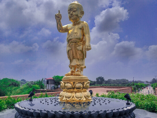 The little Buddha statue at the Maya Devi Temple in Lumbini, Nepal