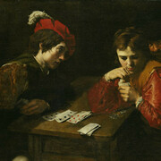 Valentin de Boulogne, Les tricheurs , vers 1614. Huile sur toile, 94,5x137 cm Gemäldegalerie Alte Meister, Staatliche Kunstsammlungen Dresden © BPK, Dresden Gemäldegalerie Alte Meister / Hans-Peter Kleist, dist. RMN-GP.