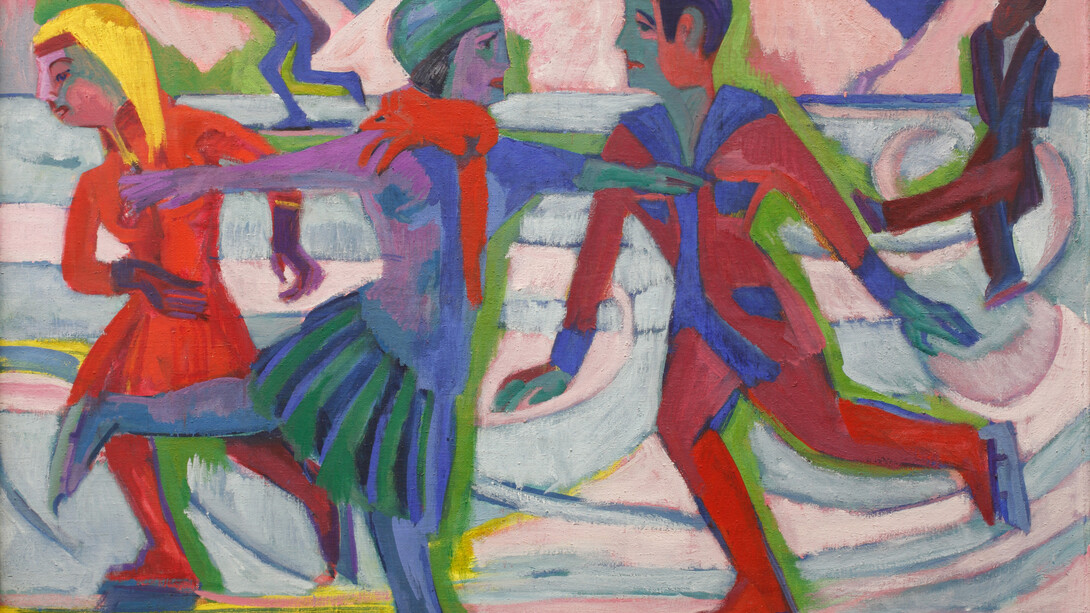 Ernst Ludwig Kirchner, Schlittschuhläufer [Patineurs sur glace] (détail), 1924/25. Avec l'aimable autorisation de la Kunsthalle Bern