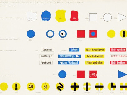 Diseño de una señal de tráfico internacional, 1923. Werner Graeff, Archivo Museo Wiesbaden, Alemania