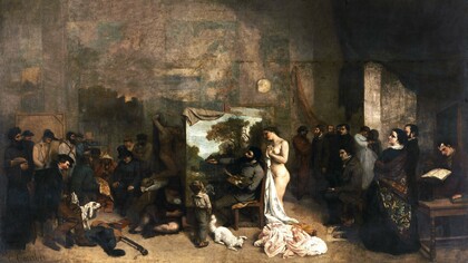 "El taller del pintor", óleo sobre lienzo, Gustave Courbet, 1855