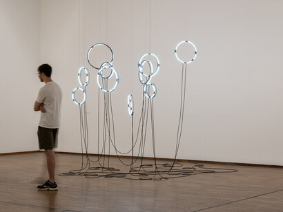 Brigitte Kowanz, Light is what we see, ausstellungsansicht. Mit freundlicher genehmigung des Albertina Museums
