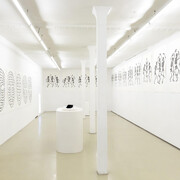 Carlos Amorales, Face and mask, exhibition view. Courtesy of Galerie Krinzinger
