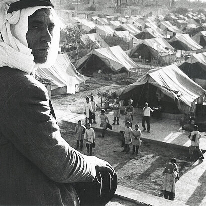 UNRWA-administered tented camp near Damascus offered temporary shelter to approximately 3,200 Palestinian Arab refugees. Following the June 1967 hostilities in the Middle East, 117,500 people were displaced from the Quneitra region of Syria, which was occupied by Israel. Among them were 17,500 Palestinian refugees registered with UNRWA
