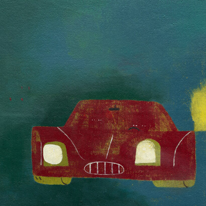 Kenny Rivero, Red rarri with a baddie (detail), 2025. Courtesy of Charles Moffett Gallery