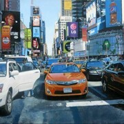 Andrea Baruffi, Times Square, 2013, acrilico su tela, cm.120x200