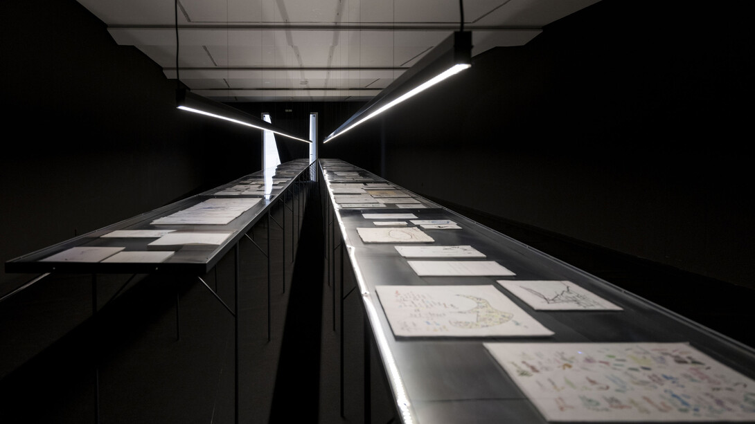 Drawings of architectures, exhibition view. Courtesy of Museo Patio Herreriano