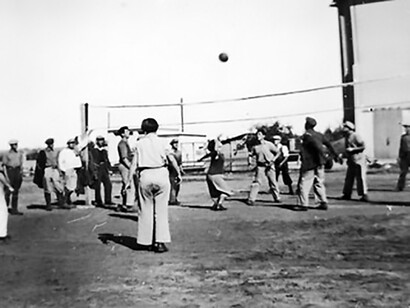 In 1941, volleyball games took place in Gan Shmuel, Israel