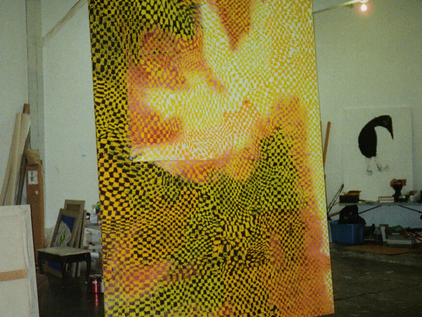 Harmony Korine, Skinamax Chex, 2014, Ink, house paint, oil