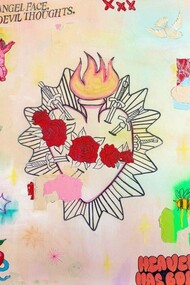 Angel Face, Devil Thoughts painting, Kasia Frankowicz, Australia
