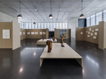 Michael Armitage, Maria Lassnig, Chelenge Van Rampelberg, exhibition view. Courtesy of Kunsthaus Bregenz