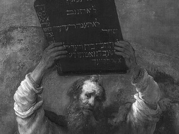 Moses Breaking the Tablets of the Law (1659) by Rembrandt