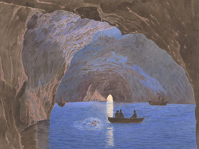 Jakob Alt, The blue Grotto on the Island of Capri, around 1835/36. Courtesy of Albertina Museum