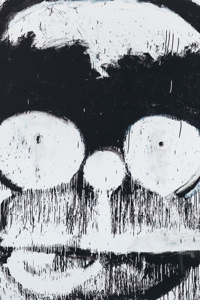 Joyce Pensato, Groucho-Homer (detail), 2014. Courtesy of the Institute of Contemporary Art