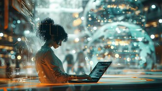 A woman working in the tech industry showing how all throughout Africa, women are assuming new positions in the industry, starting businesses, managing teams, and creating solutions 