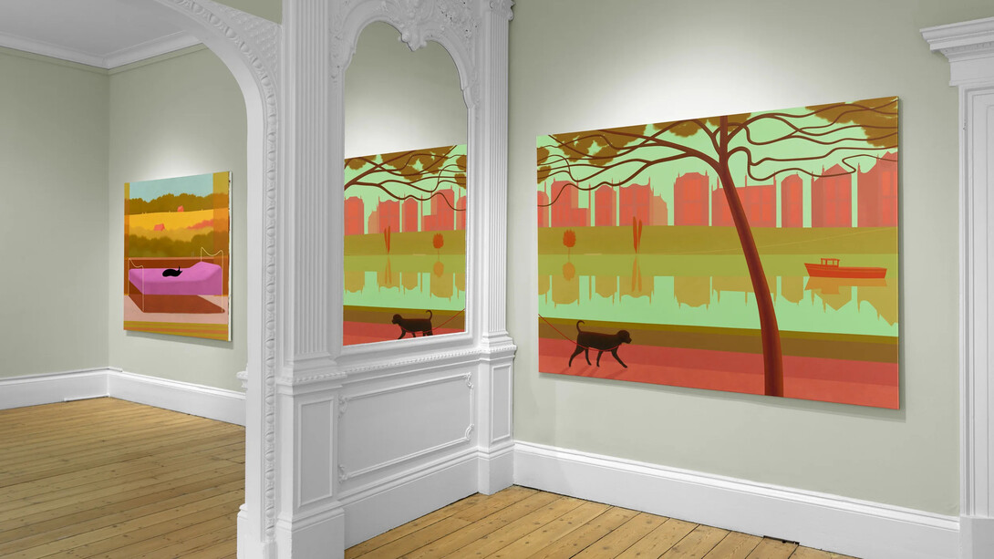 Alfie Caine, Rivers and rooftops, exhibition view. Courtesy of Massimo De Carlo Gallery