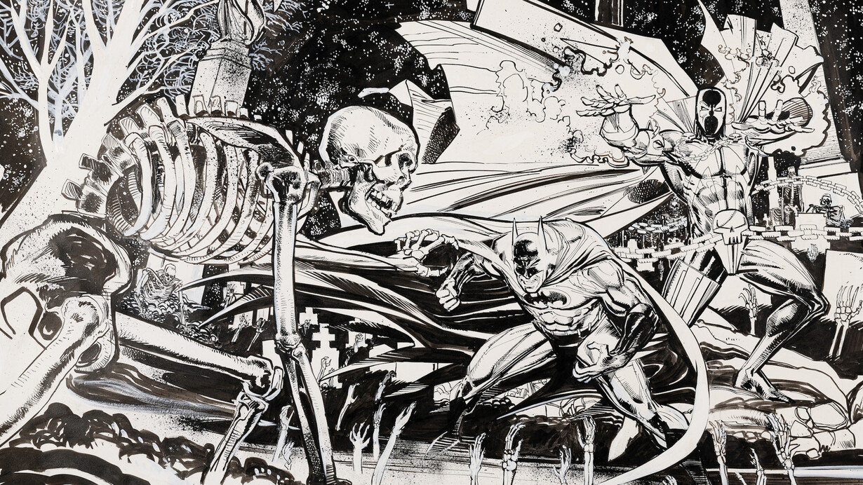 Klaus Janson, Batman vs. Spawn, war devil issue 1 (detail), 1995. Courtesy of Philippe Labaune Gallery 