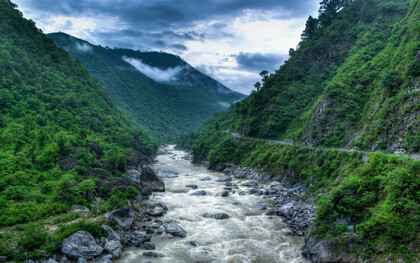Kosi River valley near Almora, Uttarakhand, India
