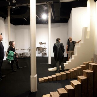 Julij Borštnik, Sketches, exhibition view. Courtesy of KUD Mreža. Photo by Nada Žgank