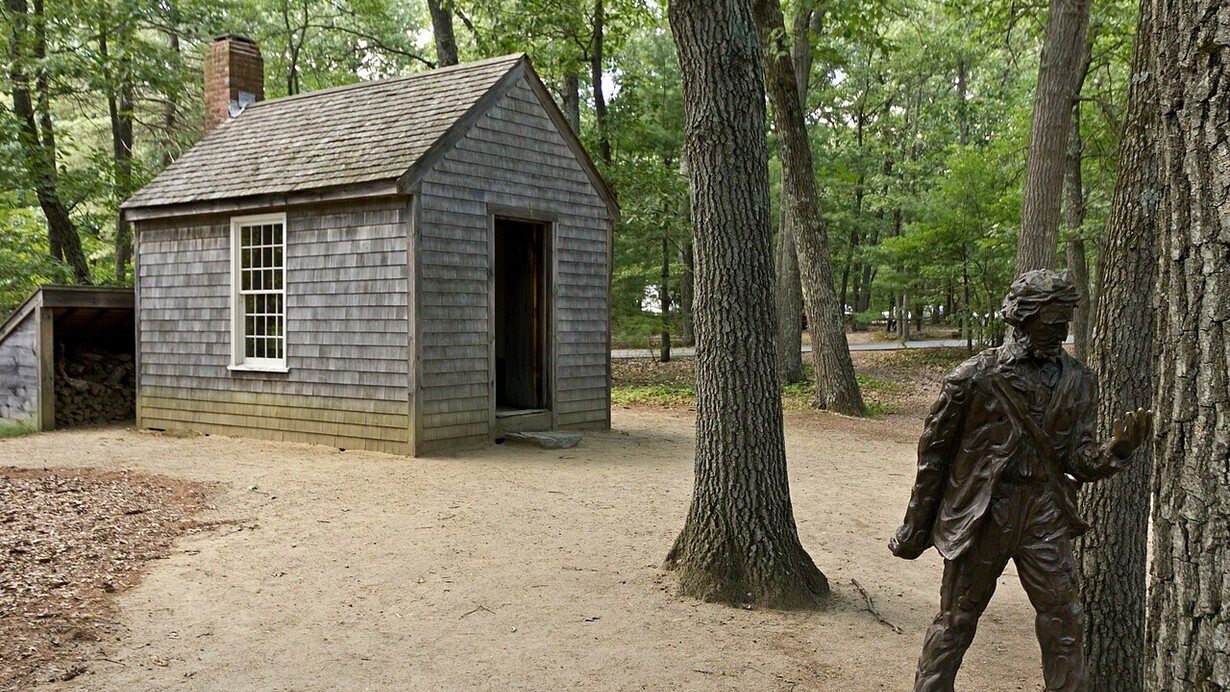 Réplica de la cabaña de Thoreau en las inmediaciones de Walden Pond, Massachusetts, Estados Unidos