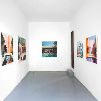 Amir Fattal, I’m just here for the pool, exhibition view. Courtesy of König Gallery