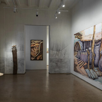 Prabhakar Pachpute, Lone runner’s laboratory, exhibition view. Courtesy of Experimenter