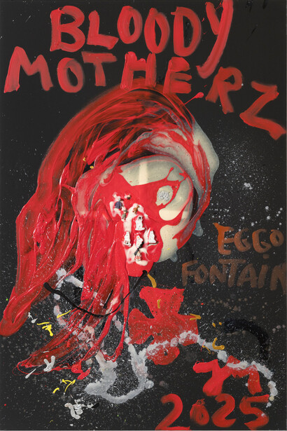 Jonathan Meese, Erz-blutmutterz "K.U.N.S.T."! (Erzdaheimi im muminland!), 2025. Courtesy of Tim Van Laere Gallery