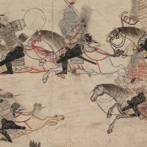 Mongolian warriors in battle, first quarter of the 14th c. Mit freundlicher genehmigung des Museums Rietberg