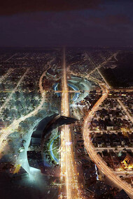 Riyadh, night aerial visualisation