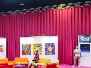 Curators’ Lounge at World Art Dubai, Dubai, United Arab Emirates, where artists, curators, and collectors meet and exchange ideas