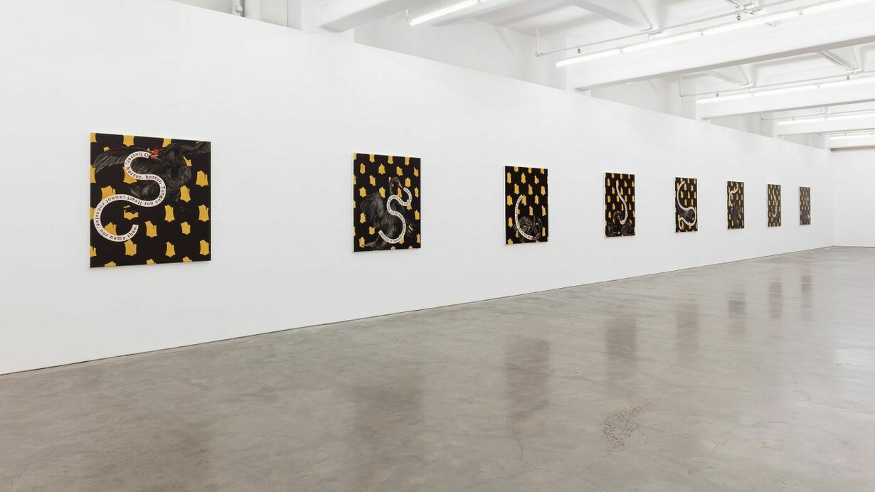 Stieg Pers­son, Black swans, exhibition view. Courtesy of Anna Schwartz Gallery