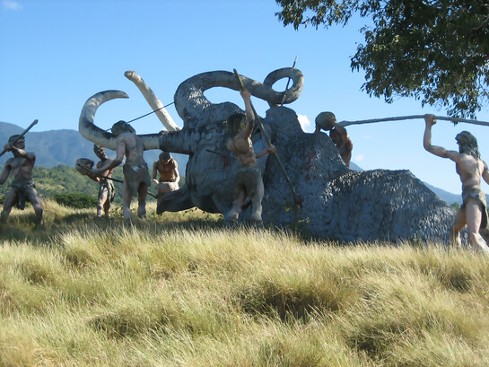 A prehistoric scene recreated at Baconao Park in Santiago de Cuba