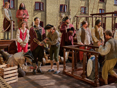 Stan Douglas, Overture: In which Convicted Brigand Captain Macheath is Transported to the West Indies Where He will be Impressed into Indentured Labour, 2024. © Stan Douglas. Courtesy the artist, Victoria Miro, and David Zwirner