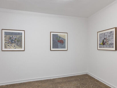 Andrea Mastrovito, Quando il cielo finisce, veduta dell’esposizione. Cortesia della Galleria Michela Rizzo