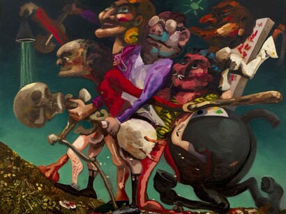 Diana Schutz. La crítica destacó su virtuosismo en el uso del color y su habilidad para generar una tensión dramática palpable  que a menudo evocan un retrato distópico del mundo contemporáneo. "Las artes", 2021