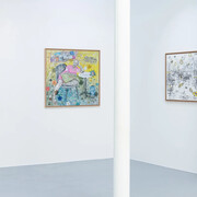 Salifou Lindou, Carambolage (Carom shots), vue de l’exposition. Avec l’aimable autorisation de la galerie Afikaris