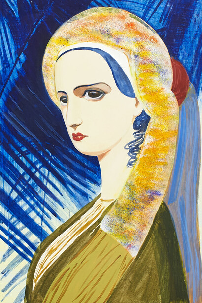 Mela Yerka, Rachel Felix, 2014, Acrylic, oil, egg tempera and marble dust on linen, 90 x 60 cm, photography by: Lee James Thompson