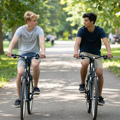 Attilio e Marco, capelli biondi e capelli neri, occhi azzurri e occhi neri, pelle bianca e pelle