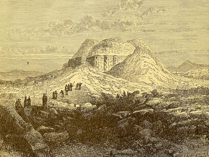 19th-century illustration of ruins in the desert between Syria and Iraq