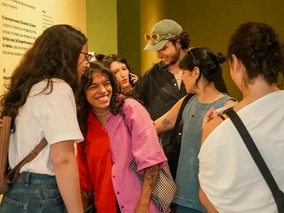 Uno de frijol cuatro de maíz, vista de exhibición. Cortesía del Museo de Antioquia
