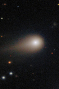 Color photo of 3I/ATLAS by the Gemini South Observatory on 27 August 2025, showing its fuzzy coma and tail