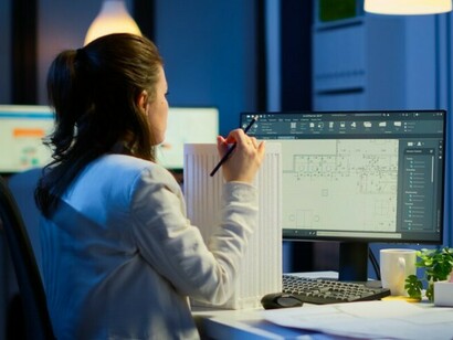 Architect using CAD and BIM for smart, digital building design
