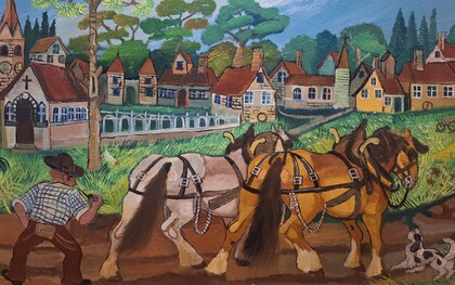 Antonio Ligabue, "Ritorno dai campi", dettaglio