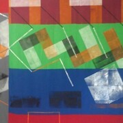 Alexander Wolff, Senza titolo, 2013, pittura murale e acrilico su mollettone, 380 x 300 cm, dettaglio, Courtesy of Federico Bianchi Gallery