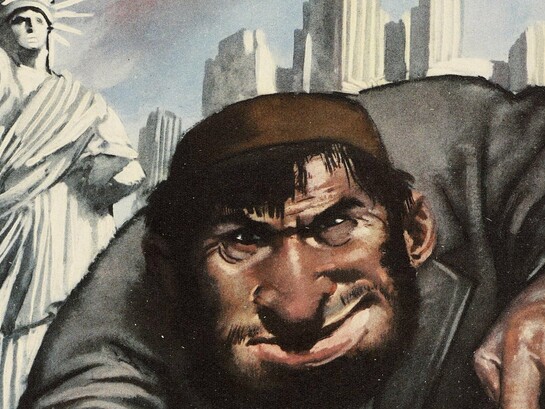 Gino Boaccasile, póster de propaganda antisemita, 1943