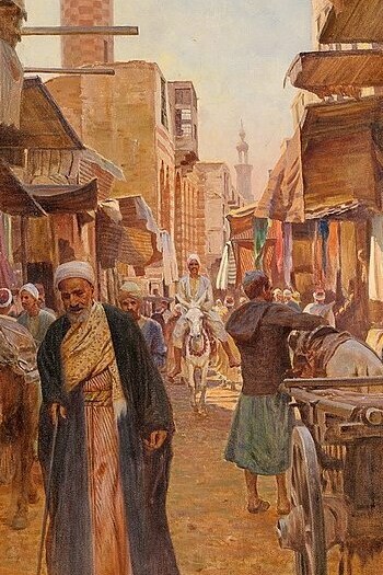 Otto Pilny, "Bazaar oriental", óleo sobre lienzo, 1936