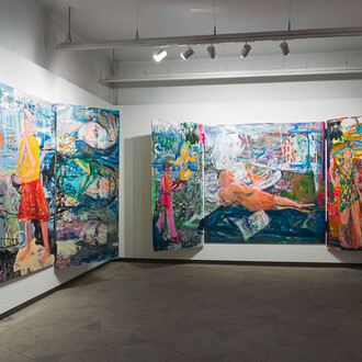 Young painter prize, exhibition view. Courtesy of Pamėnkalnio Gallery